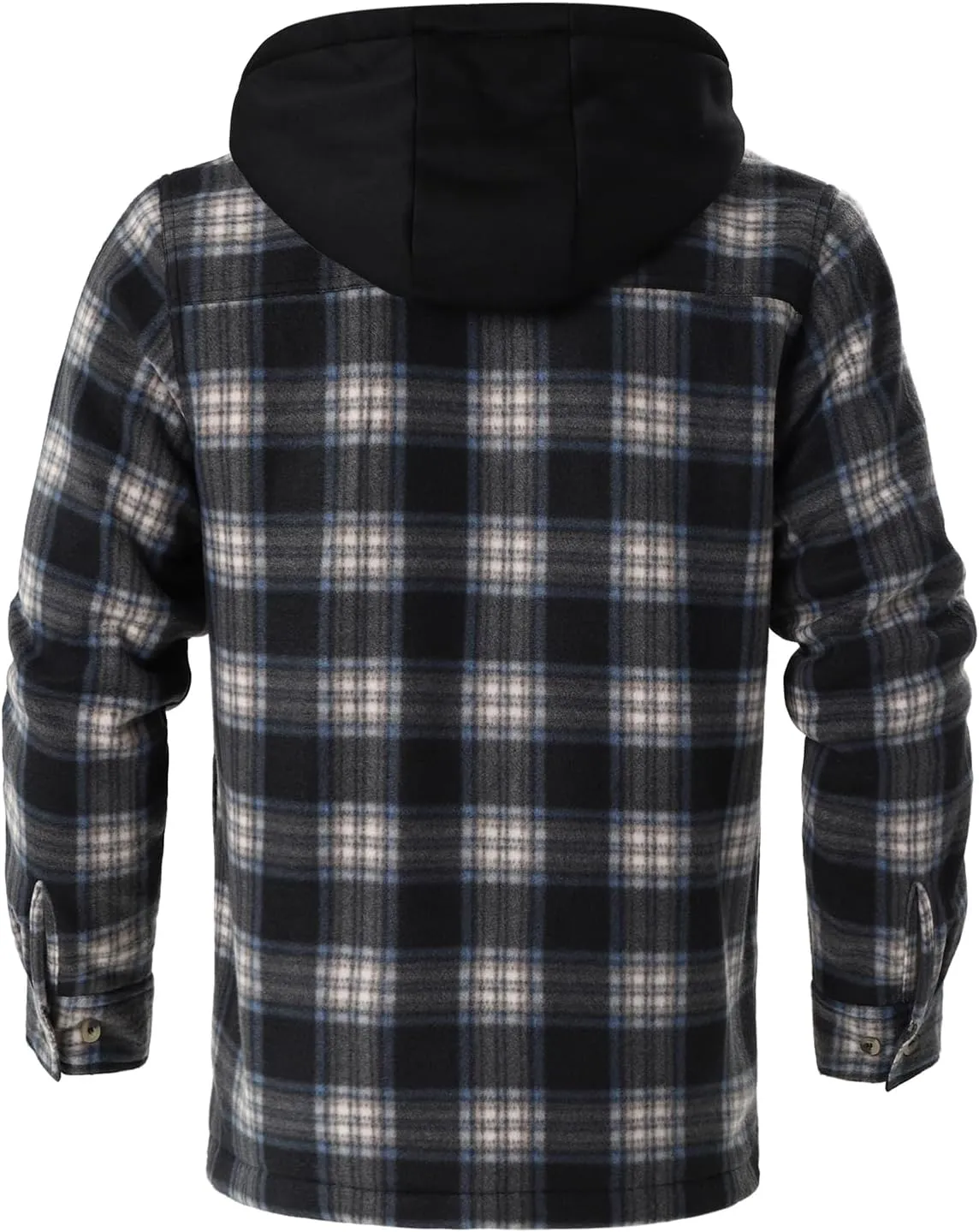 Heavy Thick Flannel Plaid Jacket Sherpa Fleece Lined Hoodies for Men Zip Up Winter Warm Coat Buffalo Zipper Sweatshirt