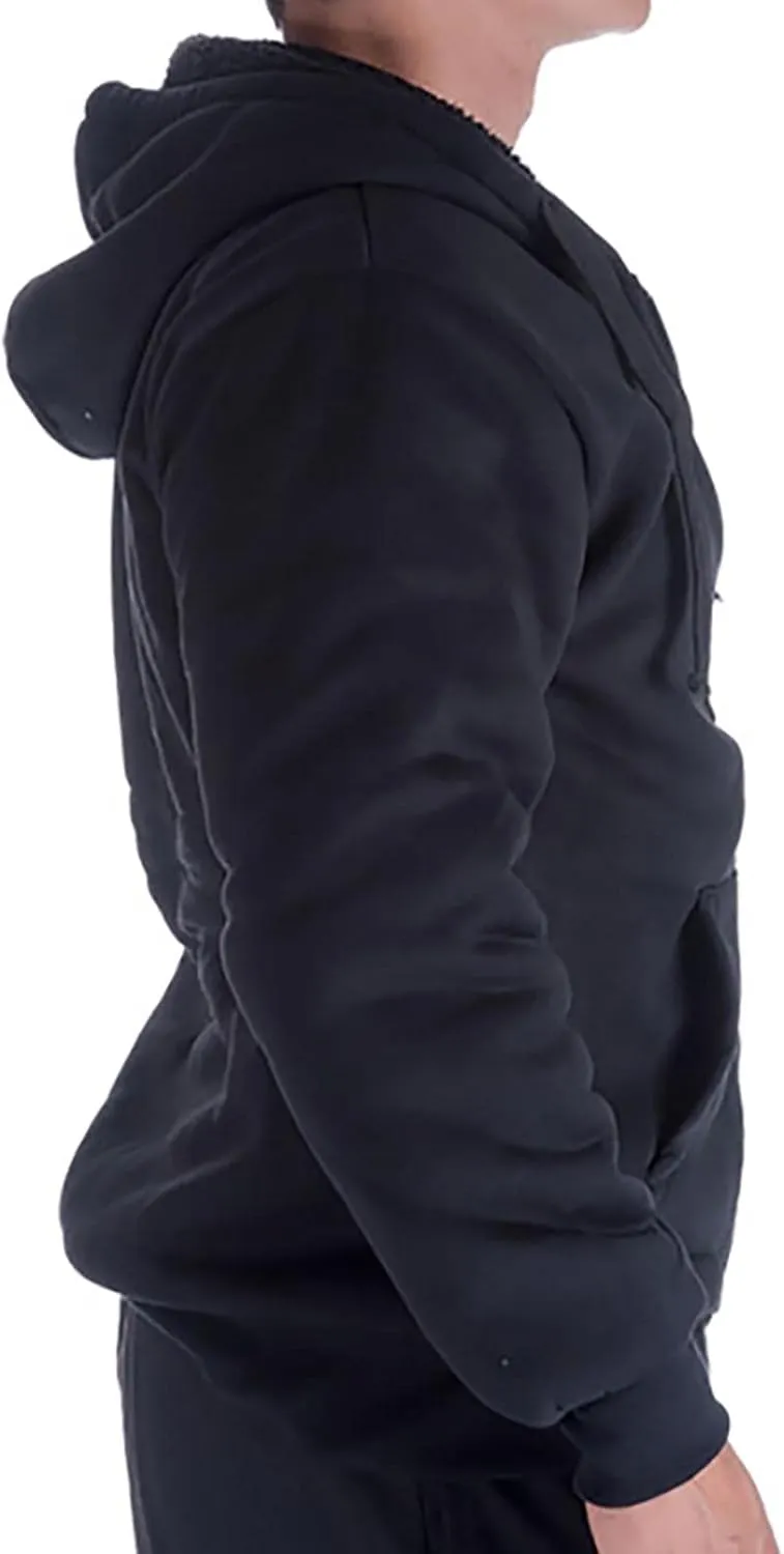 Heavy Thick Flannel Plaid Jacket Sherpa Fleece Lined Hoodies for Men Zip Up Winter Warm Coat Buffalo Zipper Sweatshirt