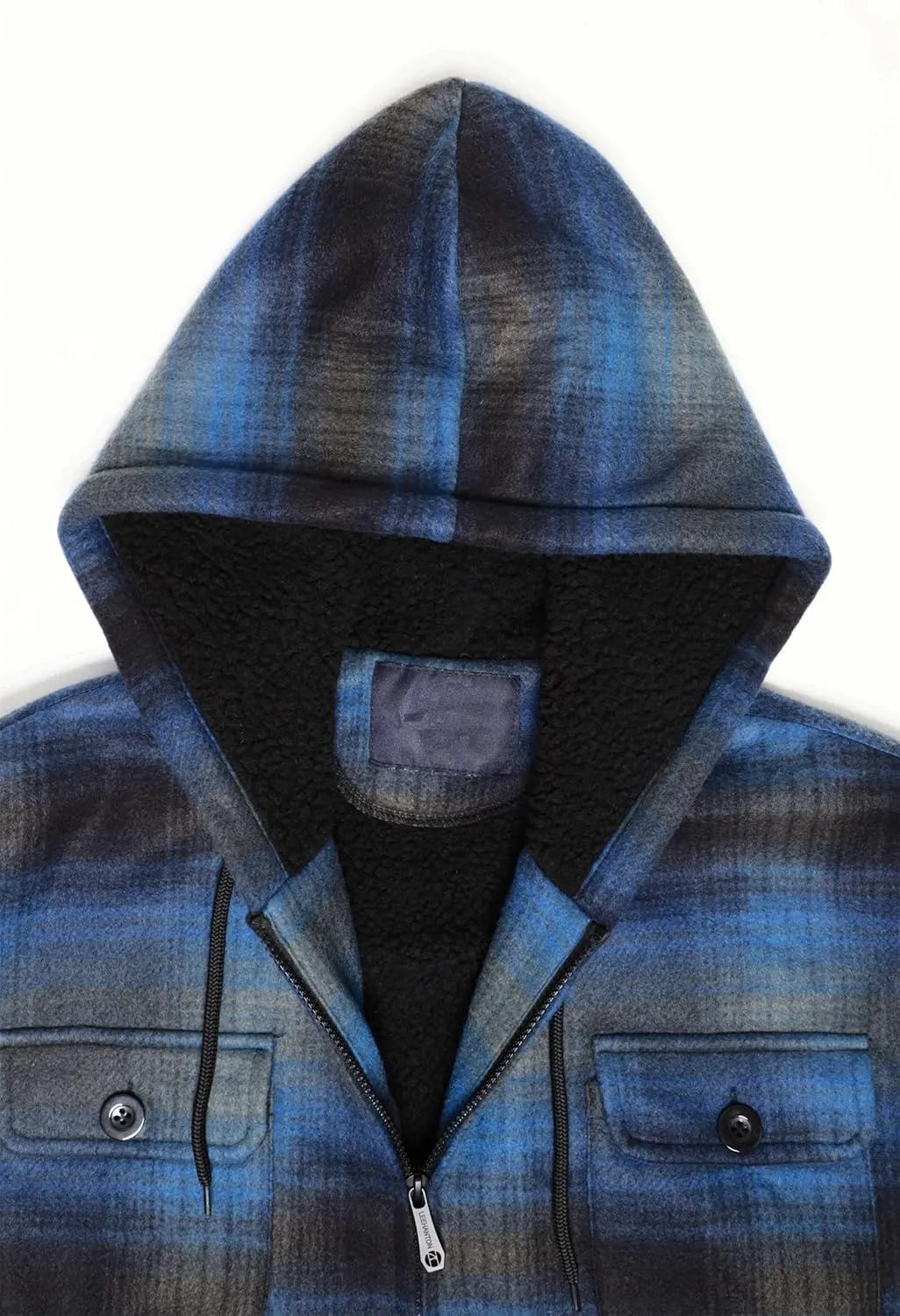 Heavy Thick Flannel Plaid Jacket Sherpa Fleece Lined Hoodies for Men Zip Up Winter Warm Coat Buffalo Zipper Sweatshirt