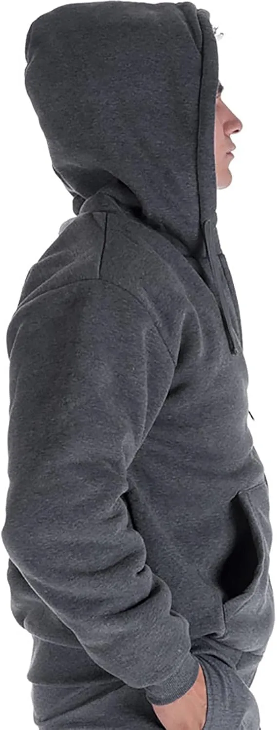 Heavy Thick Flannel Plaid Jacket Sherpa Fleece Lined Hoodies for Men Zip Up Winter Warm Coat Buffalo Zipper Sweatshirt