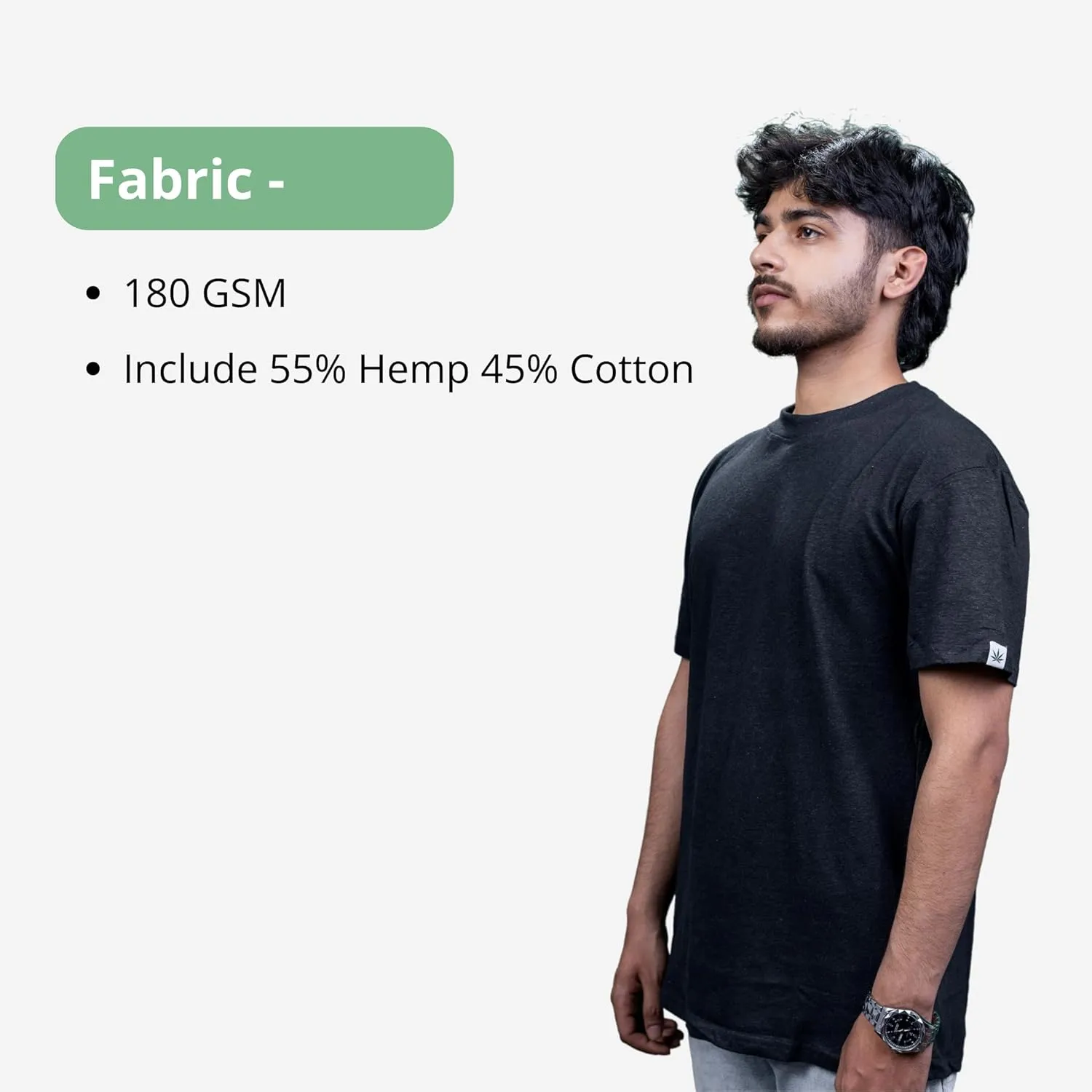 Hemp T-Shirt for Men Soft Crew Neck Tee Short Sleeve T-Shirt Hemp & Cotton Blend T Shirt