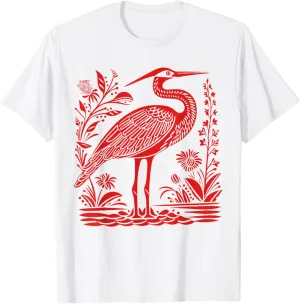 Heron Graphic For Bird Lover Girl Women T-Shirt