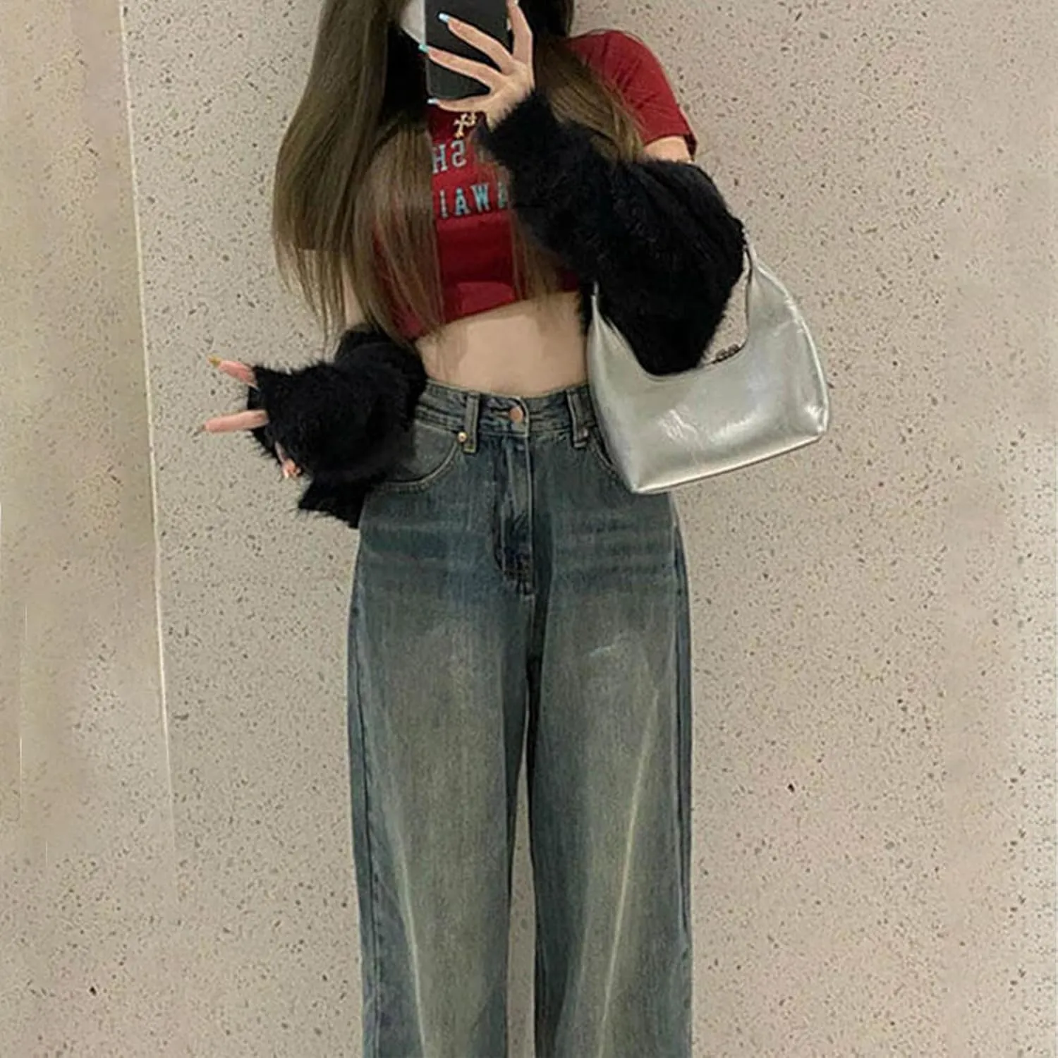 High Waisted Jeans for Women Distressed Bell Bottom Stretch Pants Plus Size Bell Bottoms Y2k 2024 Fashion Denim Pants