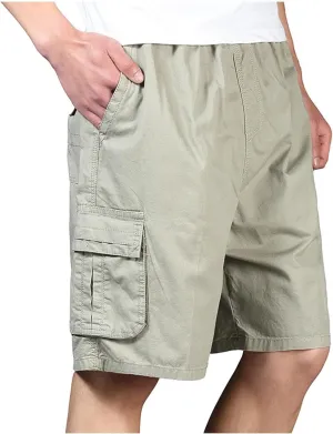 Hiking Cargo Shorts for Men Casual Loose Fit Quick Dry Shorts for Fishing Athletic Running Workout Gym