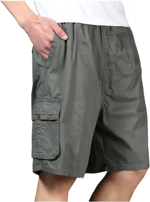 Hiking Cargo Shorts for Men Casual Loose Fit Quick Dry Shorts for Fishing Athletic Running Workout Gym