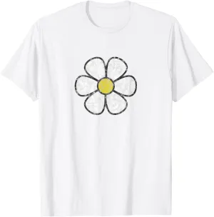 Hippie Daisy Flower Vintage Graphic Effect T-Shirt