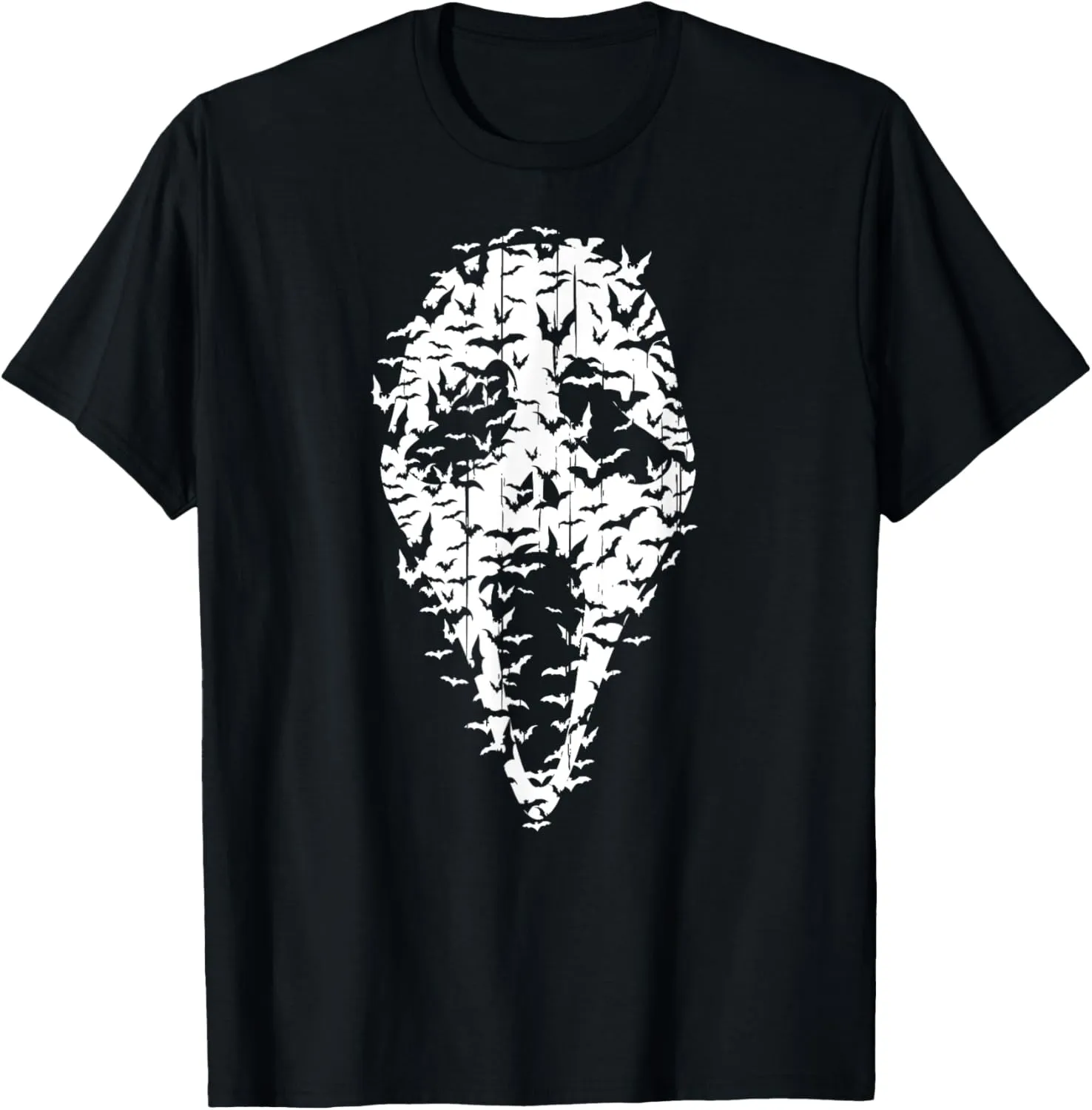 Horror Movie T-Shirt Scary Face Vintage Bats Halloween Tee T-Shirt