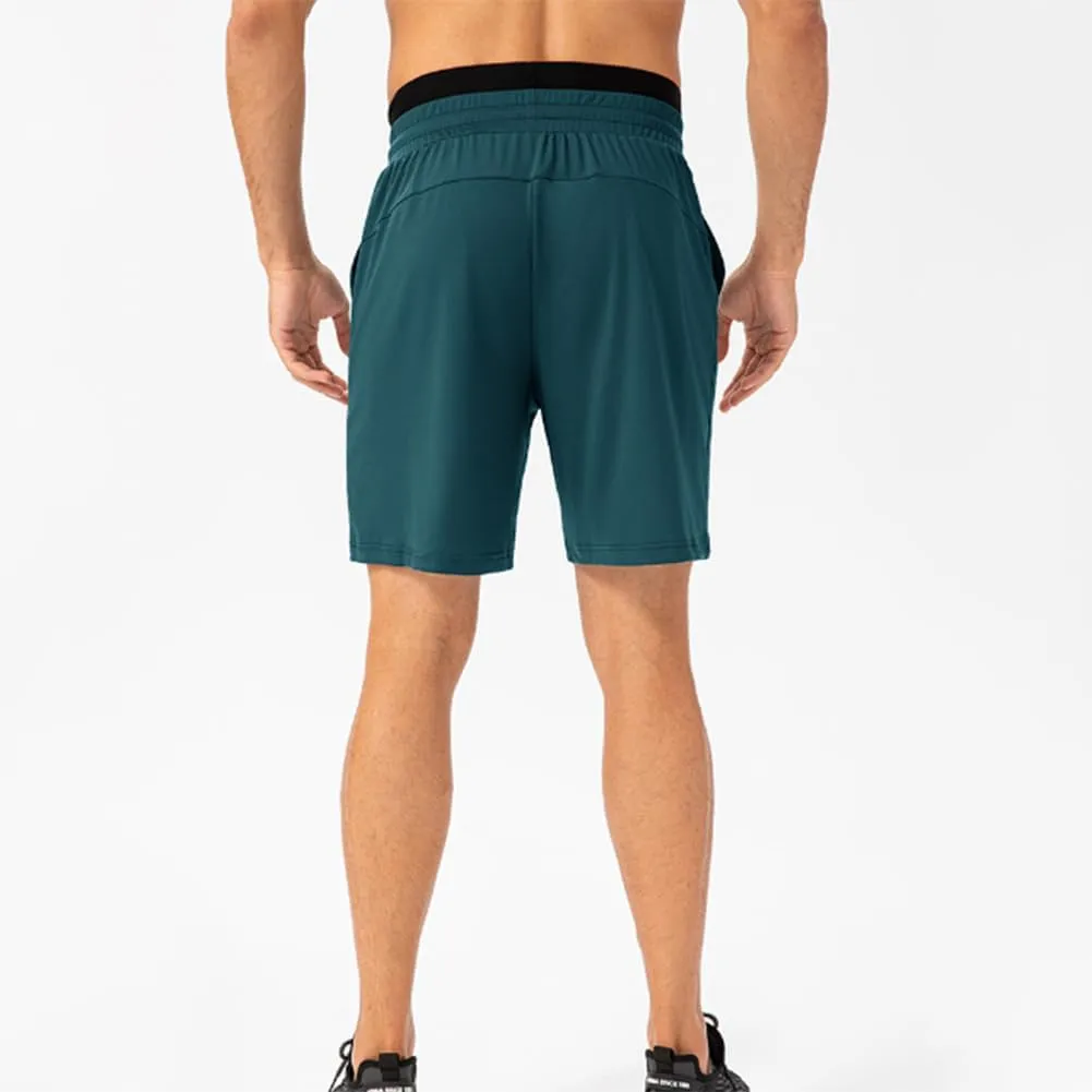 HSQSMWJ Men Elastic Waist Jogger Sweat Shorts Quick Dry Gym Running
