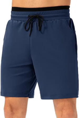 HSQSMWJ Men Elastic Waist Jogger Sweat Shorts Quick Dry Gym Running