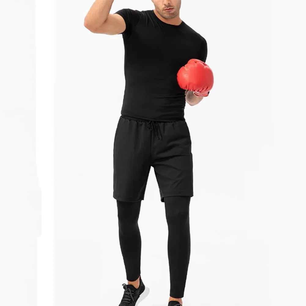 HSQSMWJ Men Elastic Waist Jogger Sweat Shorts Quick Dry Gym Running