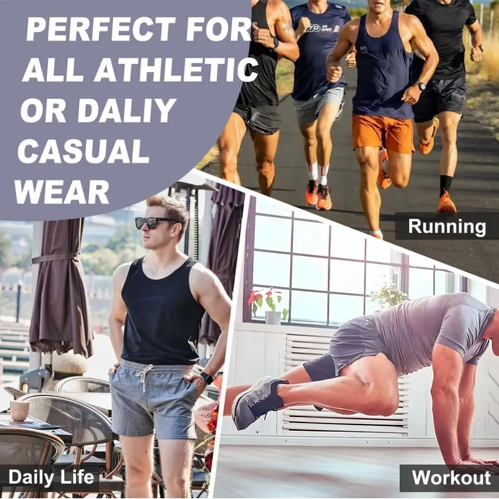 HSQSMWJ Men Elastic Waist Jogger Sweat Shorts Quick Dry Gym Running
