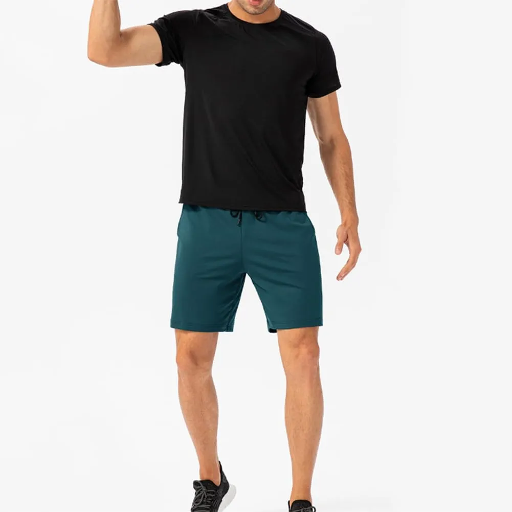 HSQSMWJ Men Elastic Waist Jogger Sweat Shorts Quick Dry Gym Running