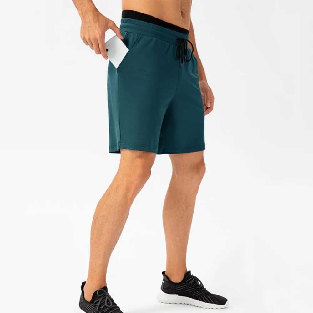 HSQSMWJ Men Elastic Waist Jogger Sweat Shorts Quick Dry Gym Running