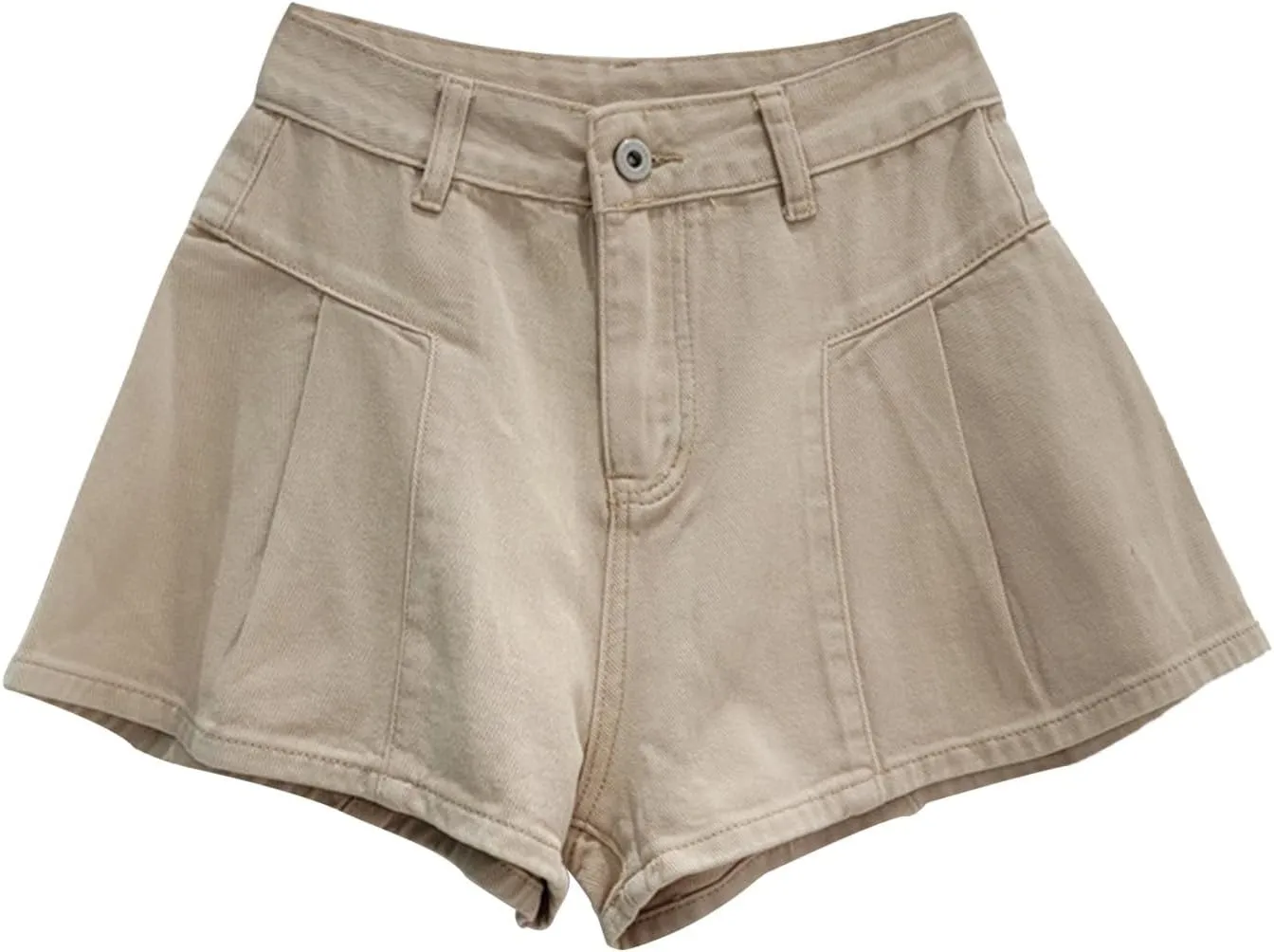 Jean Shorts for Women High Waisted Pleated Denim Shorts Flare Wide Leg Summer Short Jeans Comfy Jorts with Pockets