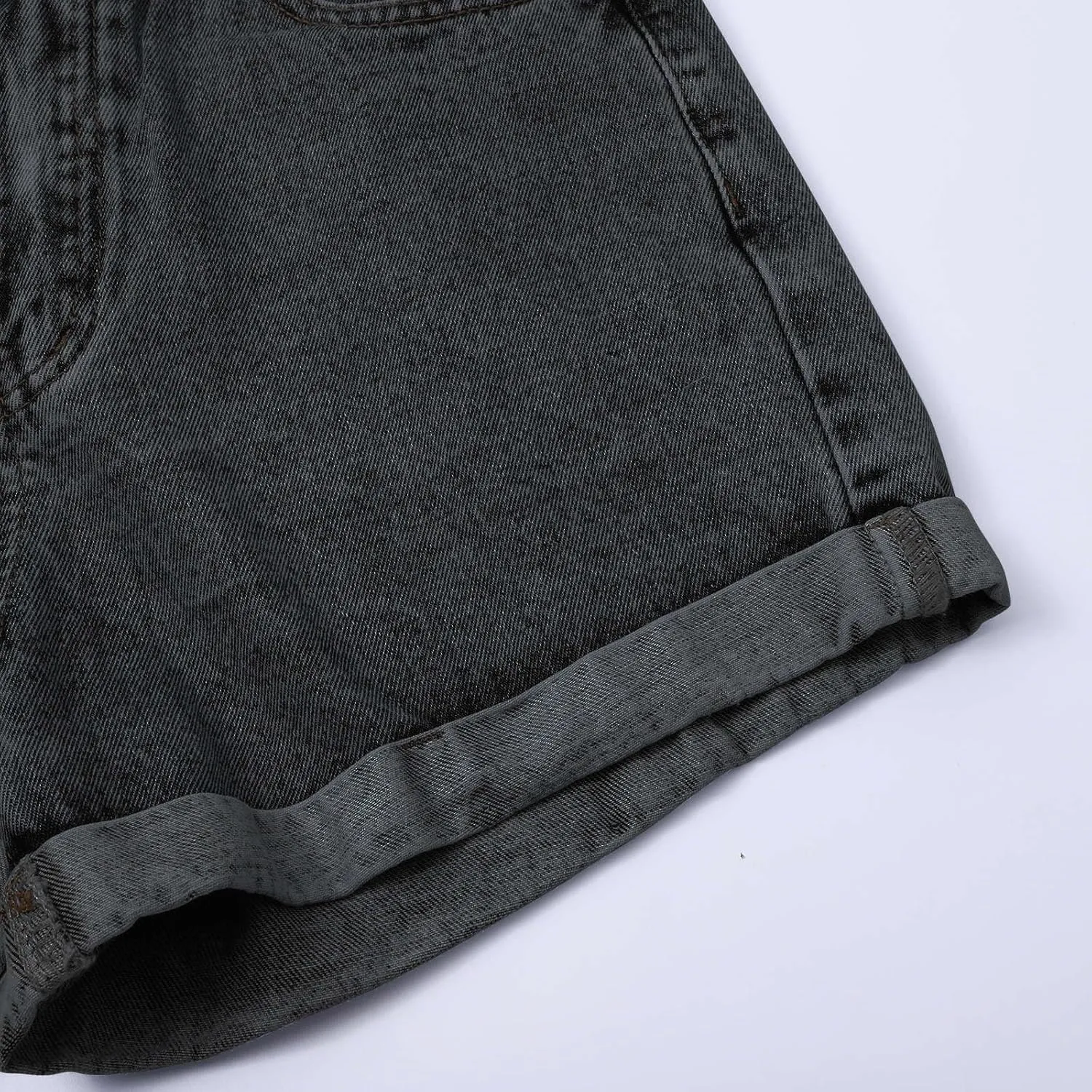 Jean Shorts Womens High Waisted Summer Denim Shorts Casual Baggy Hot Jorts Folded Hem Curvy Jeans Short with Pockets