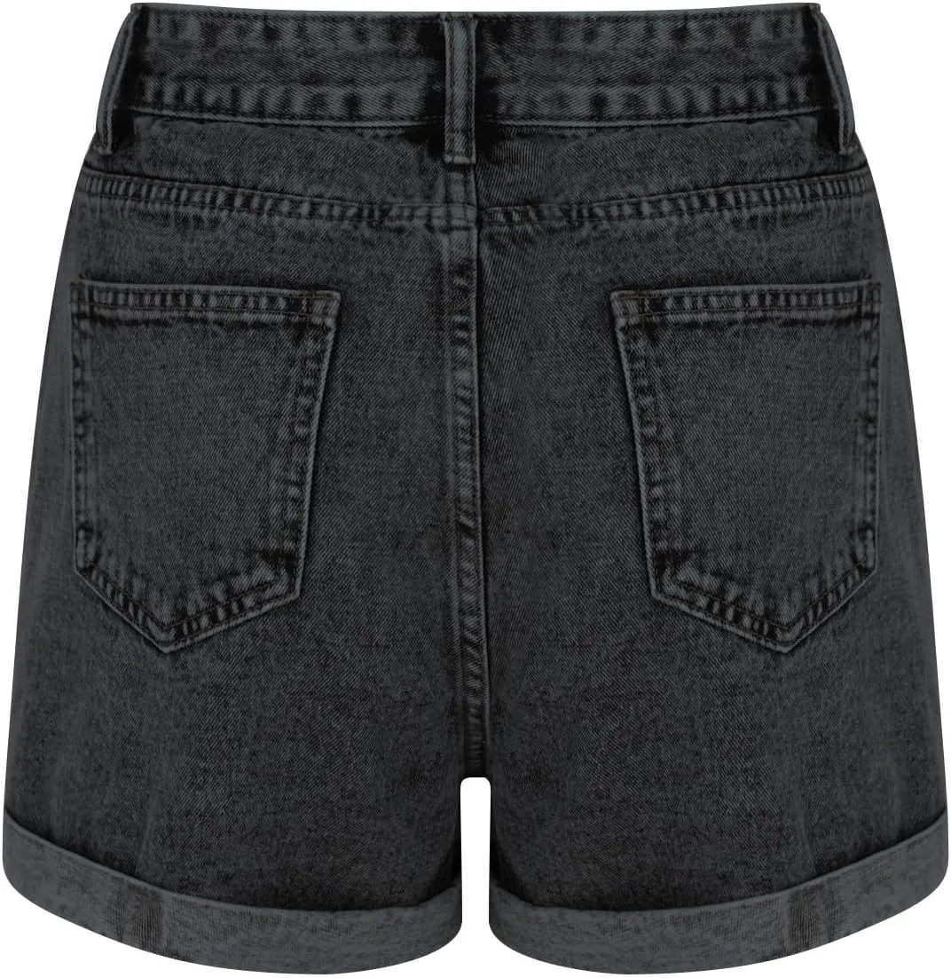 Jean Shorts Womens High Waisted Summer Denim Shorts Casual Baggy Hot Jorts Folded Hem Curvy Jeans Short with Pockets