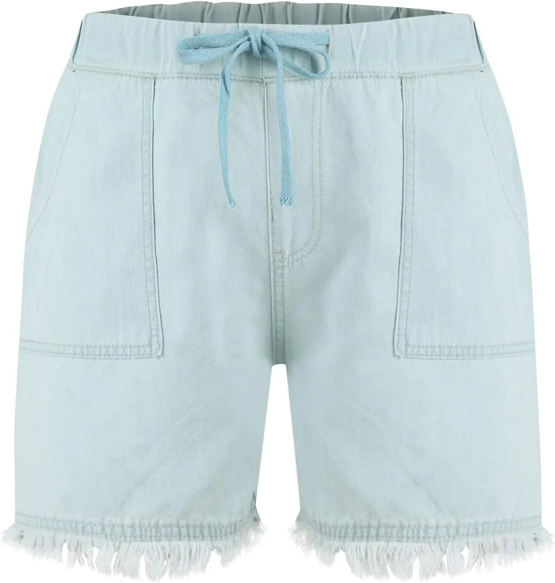 Jeans Shorts for Women Lightweight Drawstring High Waisted Denim Shorts Casual Summer Lounge Shorts with Pockets