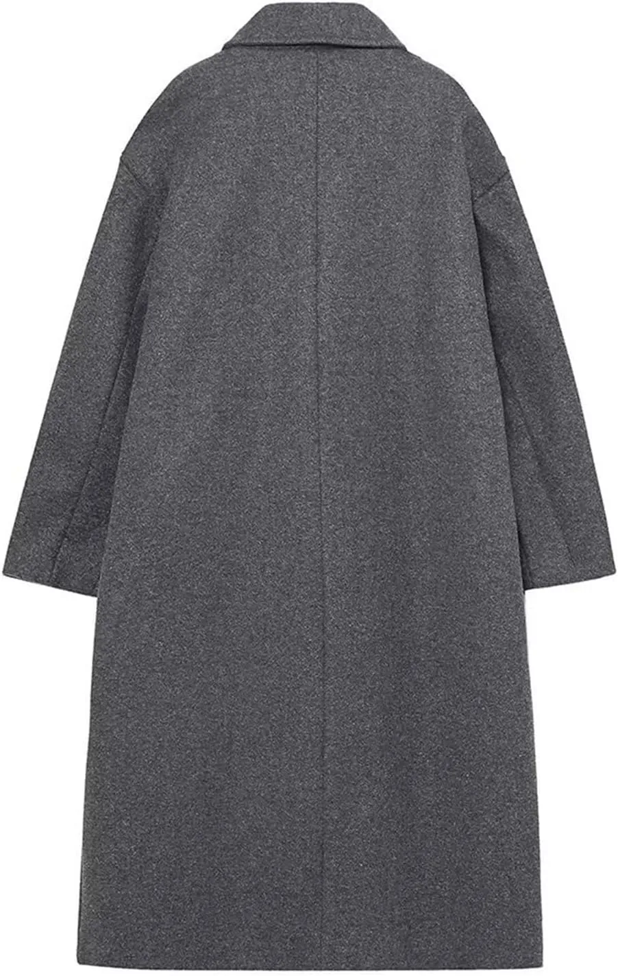 JOAU Women's Winter Wool Blend Mid-Length Peacoat Double Breasted Notched Collar Loose Fit Trench Coat Jackets Overcoat