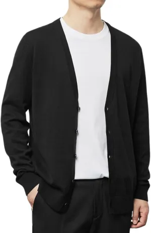 Kinkia Men's V Neck Cardigan Sweater Long Sleeve Button Down Solid Color Knitted Sweaters