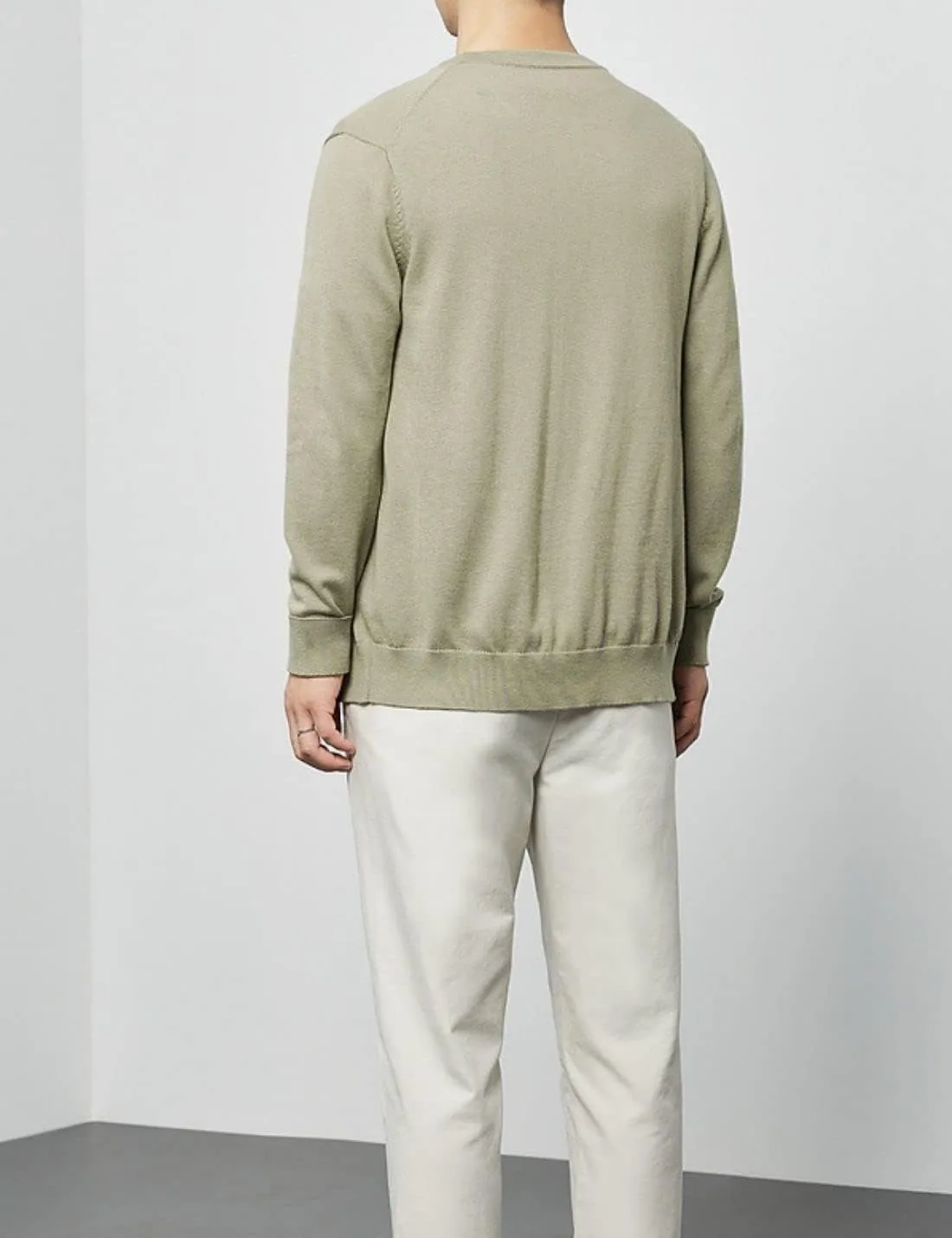 Kinkia Men's V Neck Cardigan Sweater Long Sleeve Button Down Solid Color Knitted Sweaters