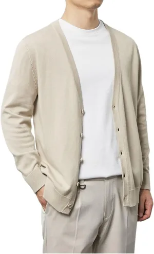 Kinkia Men's V Neck Cardigan Sweater Long Sleeve Button Down Solid Color Knitted Sweaters