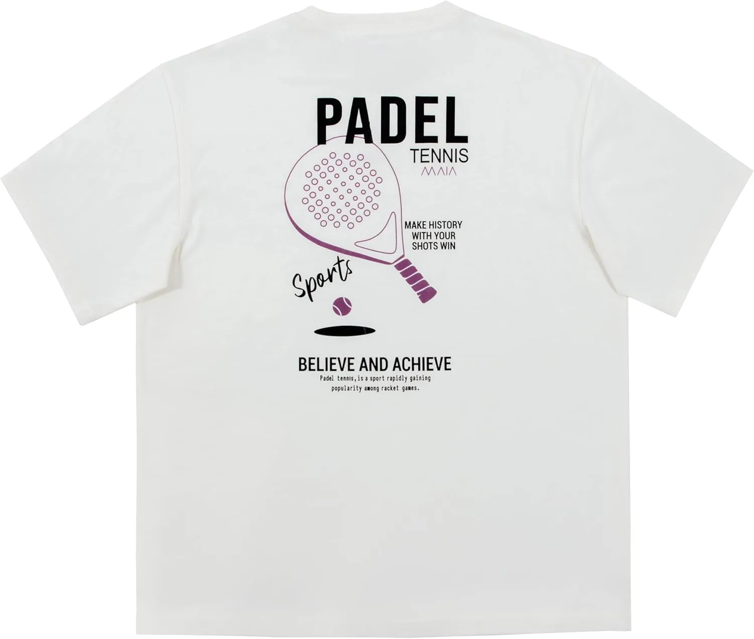 KlothoMAIA Men’s Padel Tennis Sport Graphic T-Shirt,Oversize,Cotton Fabric