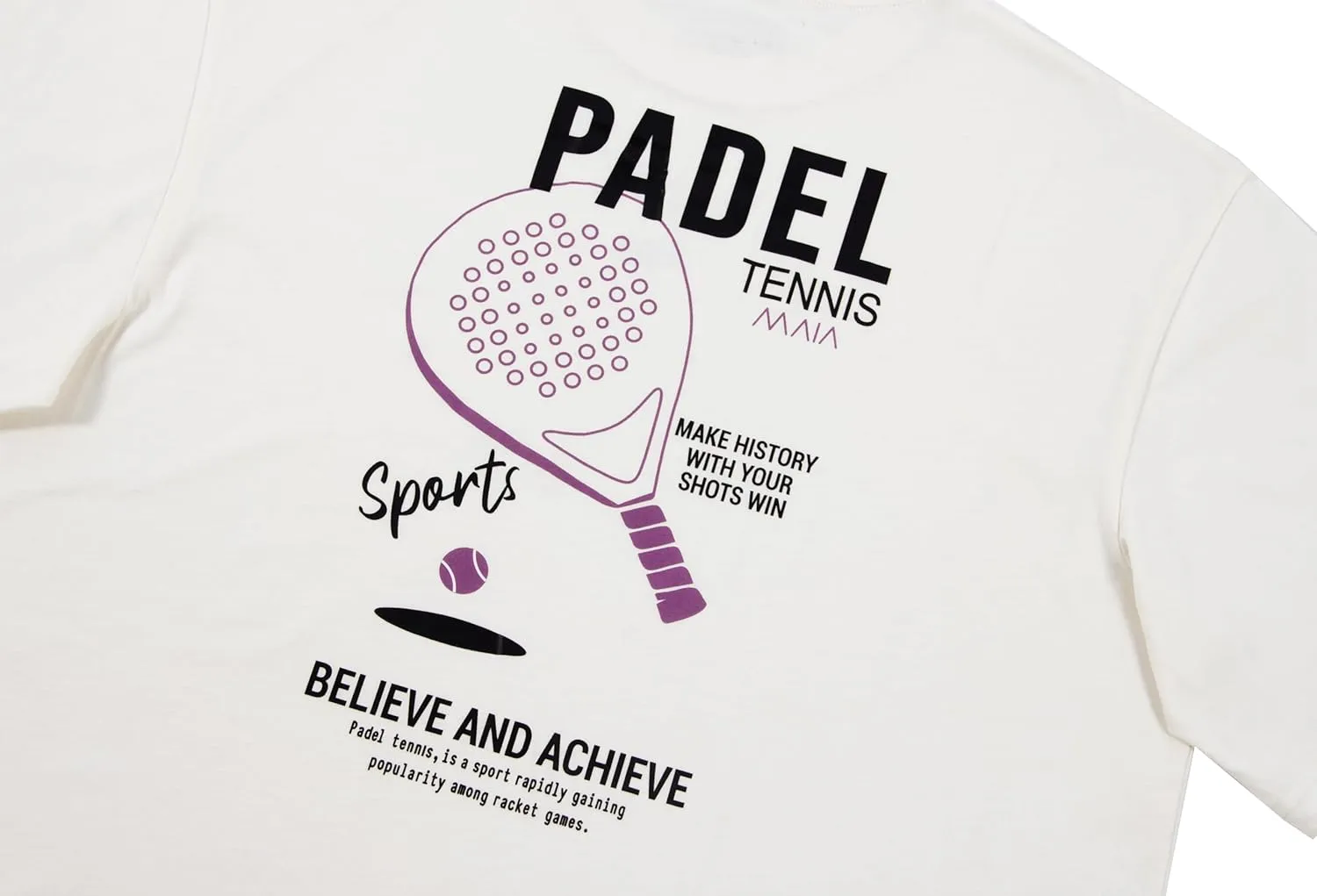 KlothoMAIA Men’s Padel Tennis Sport Graphic T-Shirt,Oversize,Cotton Fabric