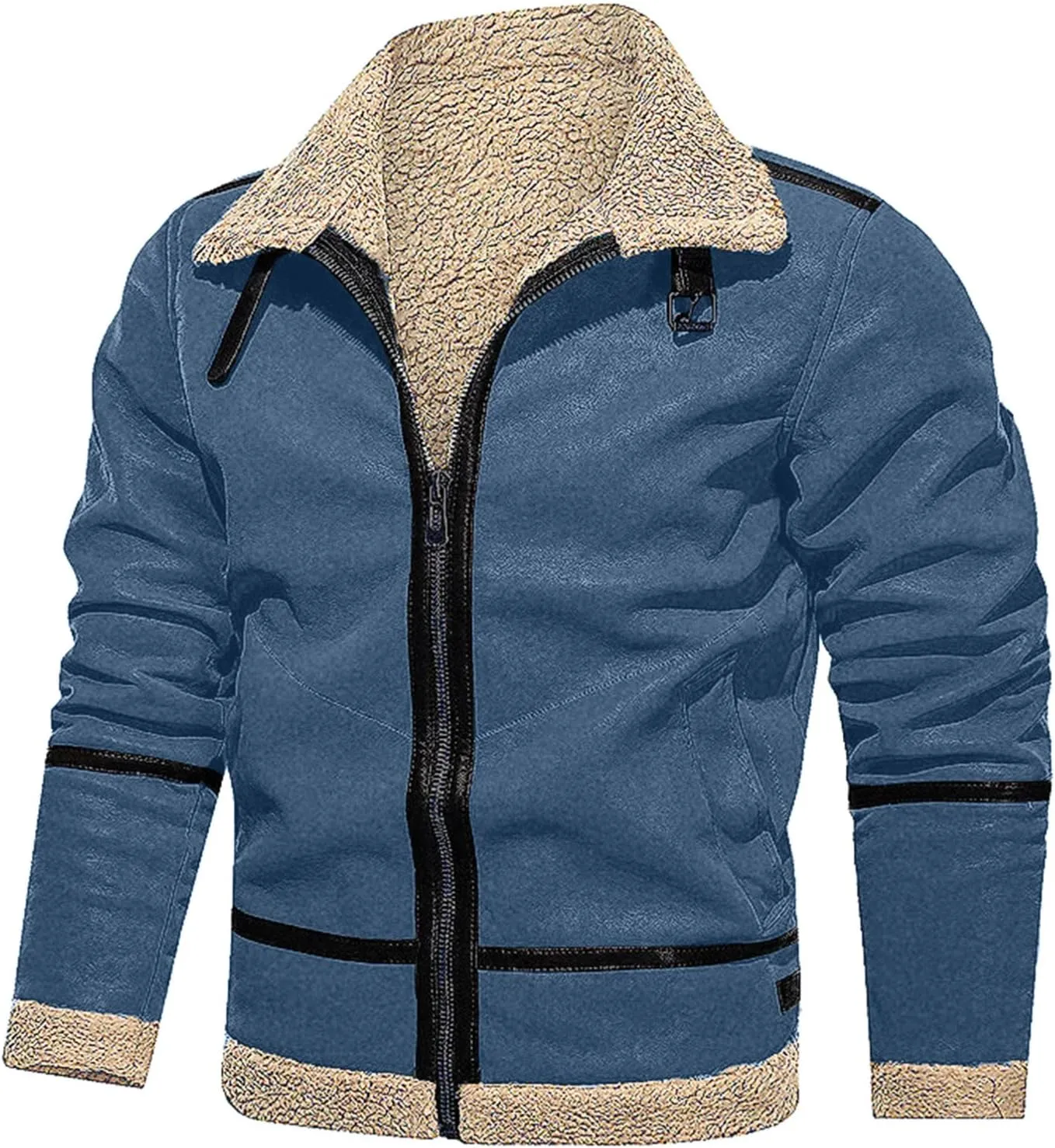 LCMTWX Men's Thick Thermal Winter Jacket Leisure Plus Size Hat Zip Pockets Cotton-Padded Warm Soft Hooded Mens Puffer