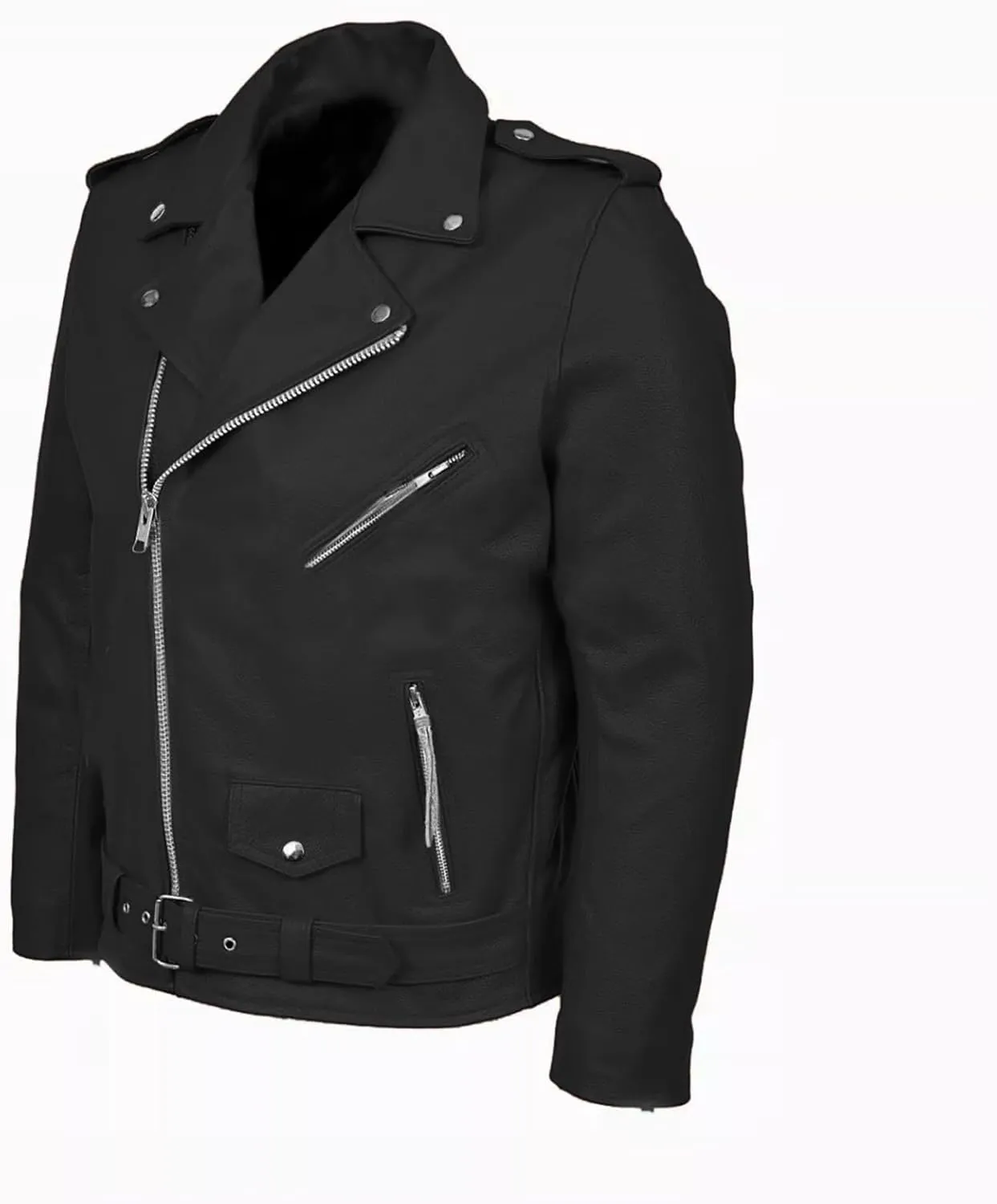 Leather Jackets for Men, Faux Bomber Jacket Men Motorcycle Lapel Asymmetric Zip-Up Blet Slim Fit Biker Coat Outwear