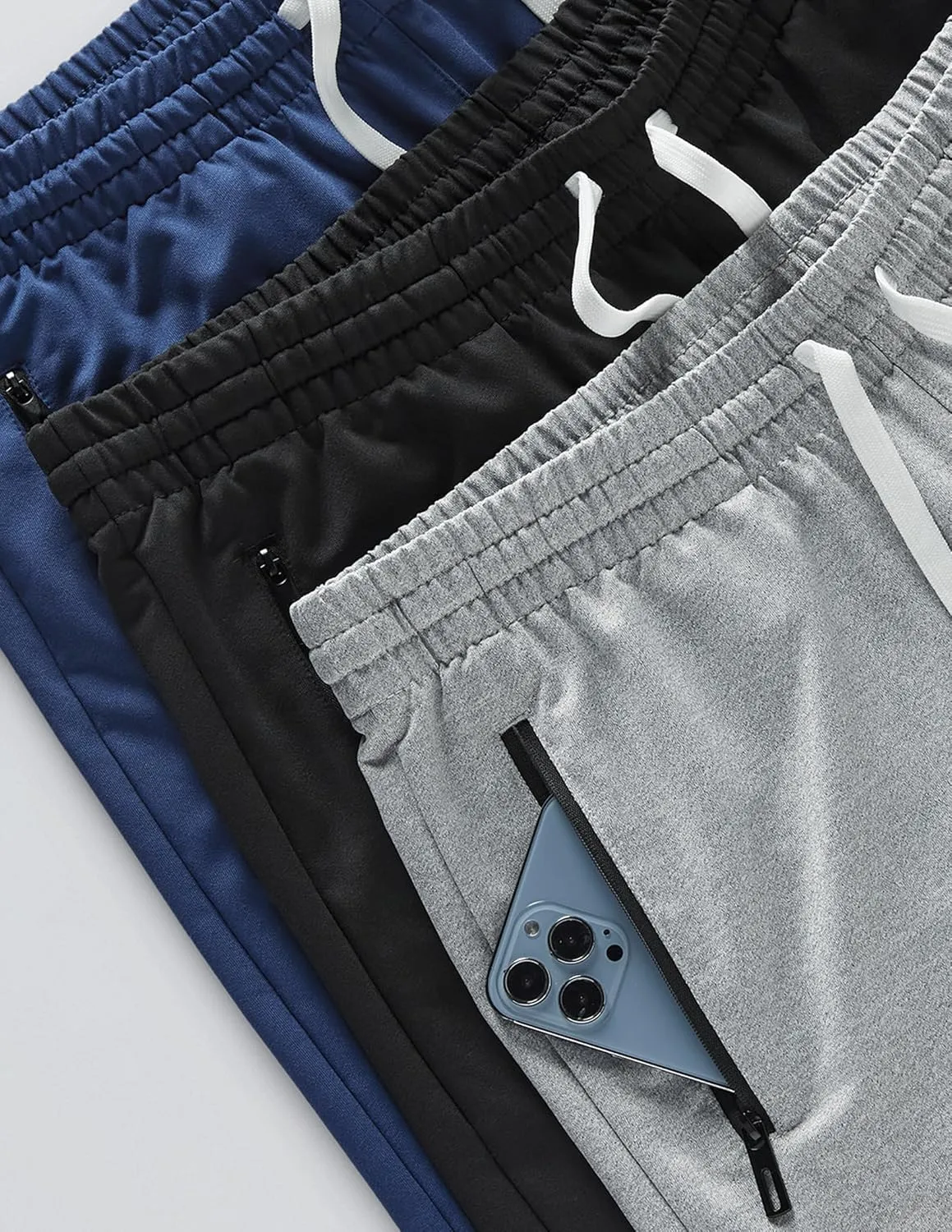 Liberty Imports 3 Pack Mens Sweat Shorts Athletic Casual Jogger Shorts with Zipper Pockets, Terry Performance Tech Activewear