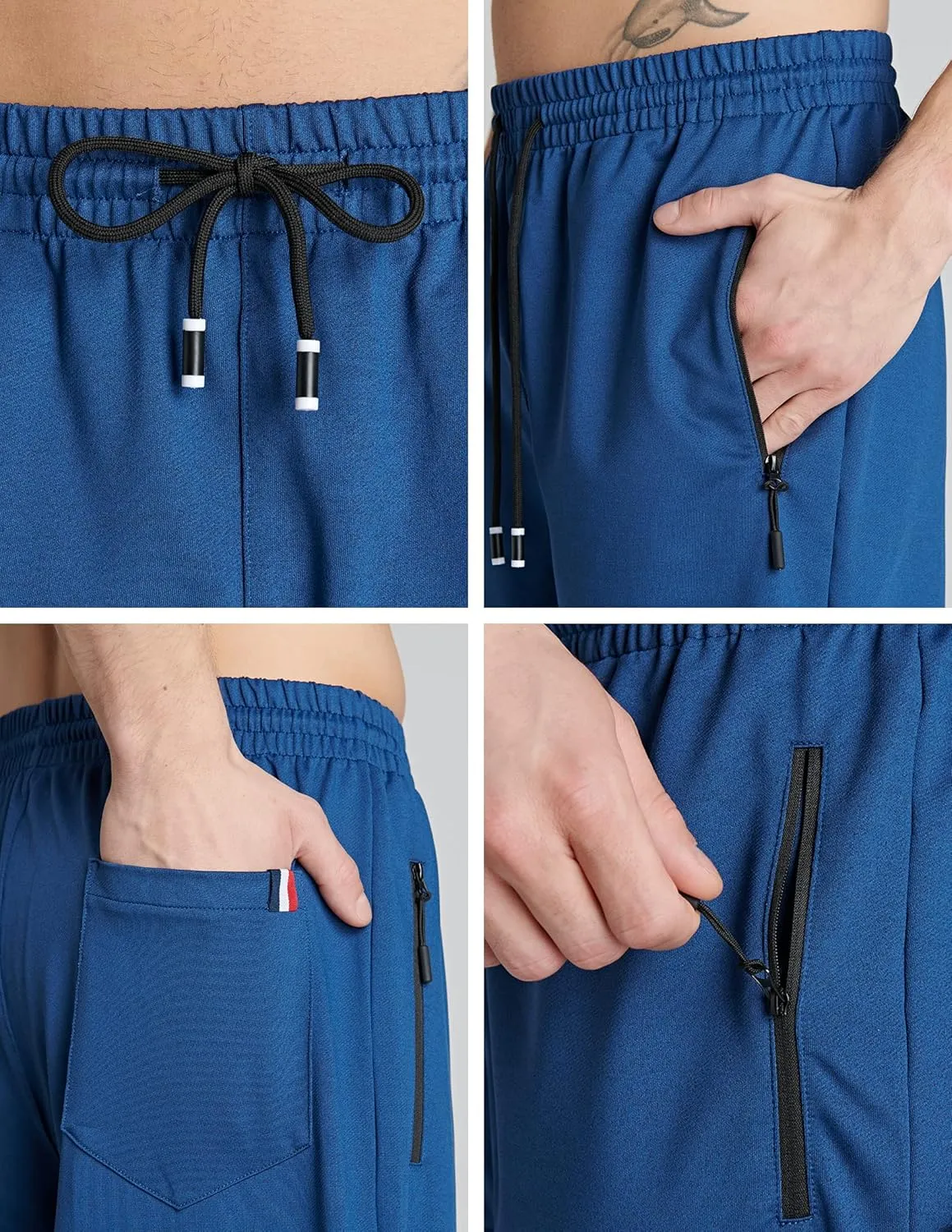 Liberty Imports 3 Pack Mens Sweat Shorts Athletic Casual Jogger Shorts with Zipper Pockets, Terry Performance Tech Activewear