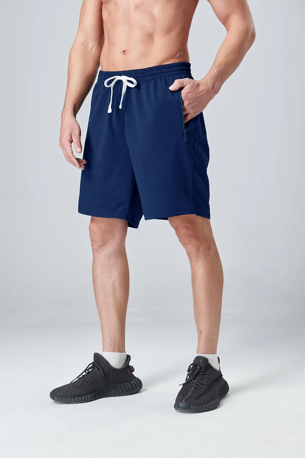 Liberty Imports 3 Pack Mens Sweat Shorts Athletic Casual Jogger Shorts with Zipper Pockets, Terry Performance Tech Activewear