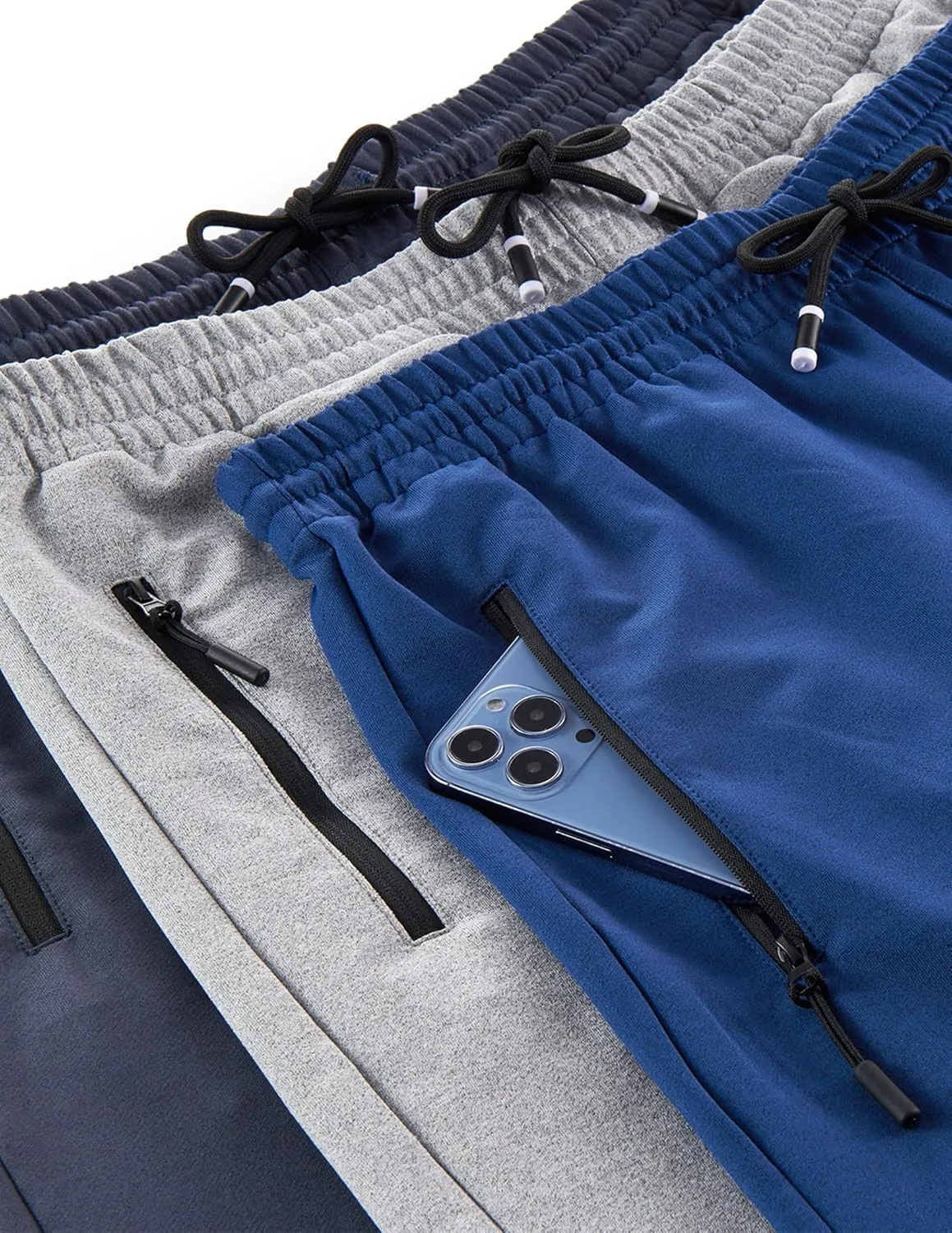 Liberty Imports 3 Pack Mens Sweat Shorts Athletic Casual Jogger Shorts with Zipper Pockets, Terry Performance Tech Activewear