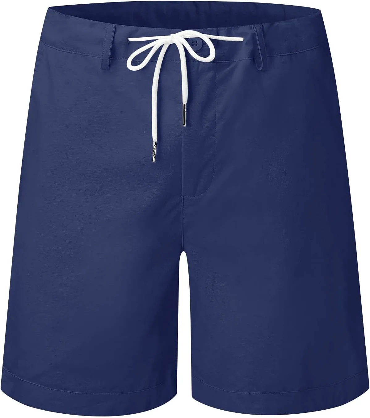Linen Shorts for Men, Men's Casual Cotton Linen Shorts Elastic Waist Drawstring Summer Beach Golf Shorts with Pockets