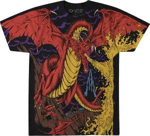 Liquid Blue Dragon Vintage All Over Print Short Sleeve T-Shirt