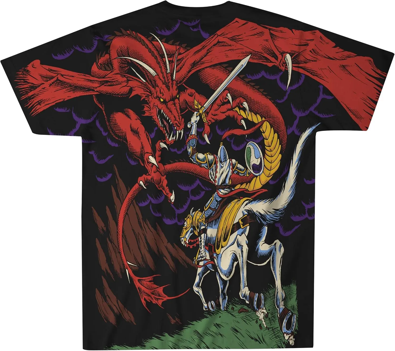 Liquid Blue Dragon Vintage All Over Print Short Sleeve T-Shirt