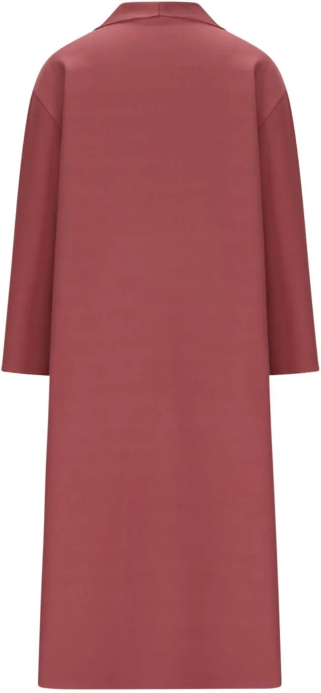 Long Lapel Coat for Women Plus Size Wool Blend Coat Winter Warm Peacoat Casual Open Front Cardigan Tops with Pockets