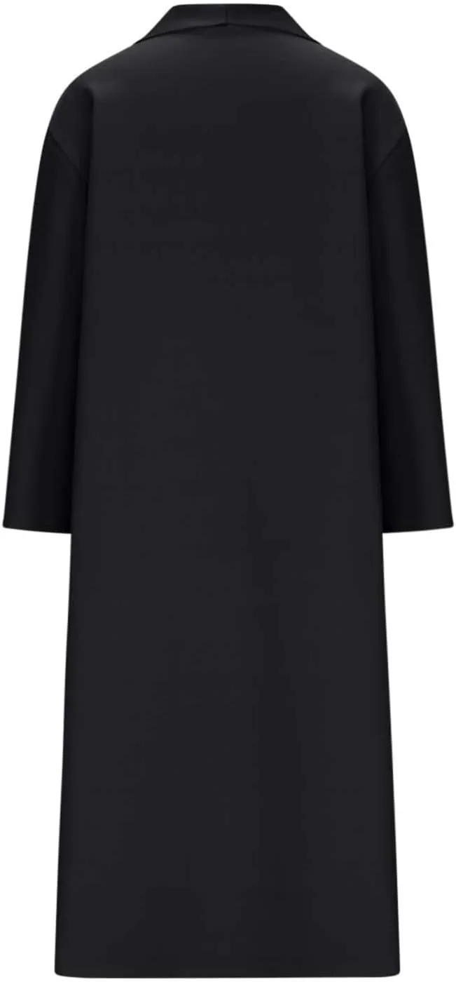 Long Lapel Coat for Women Plus Size Wool Blend Coat Winter Warm Peacoat Casual Open Front Cardigan Tops with Pockets