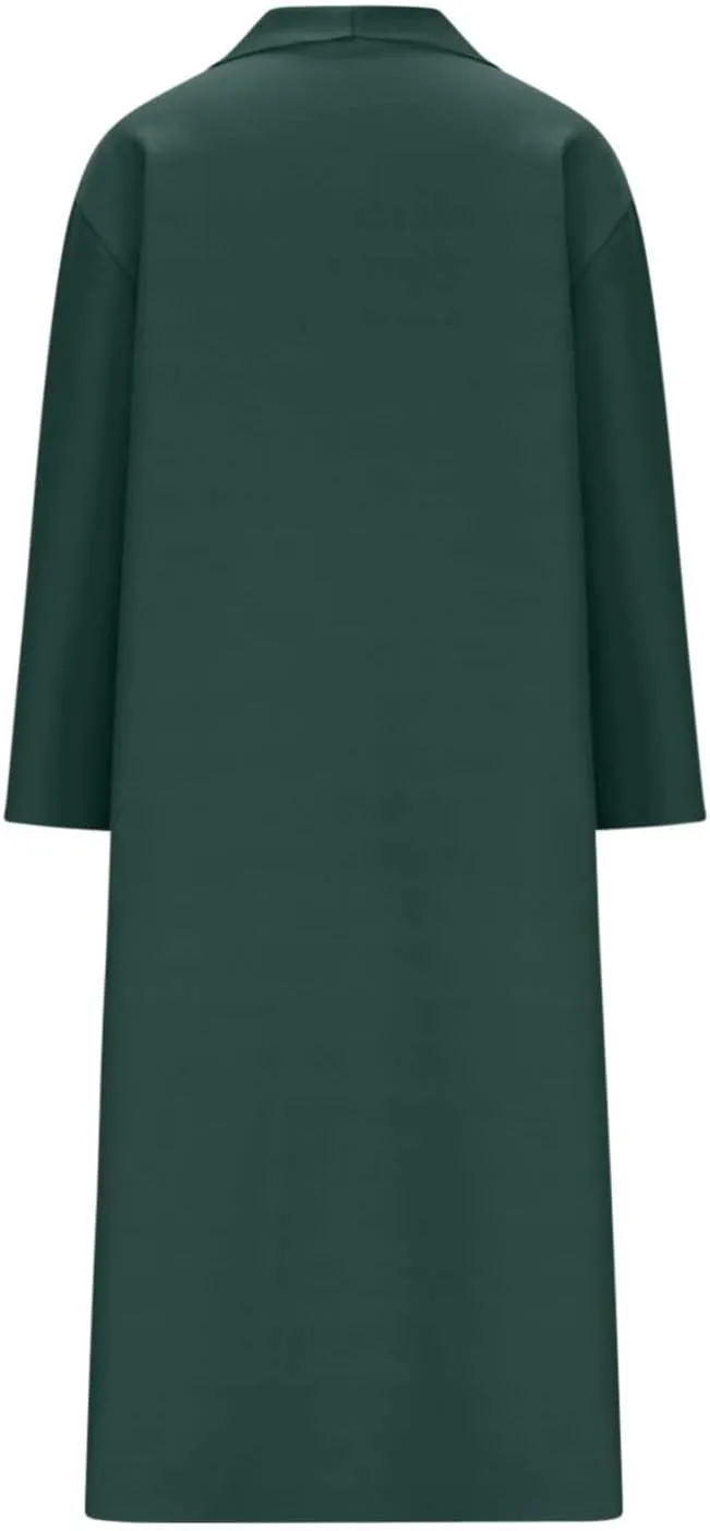 Long Lapel Coat for Women Plus Size Wool Blend Coat Winter Warm Peacoat Casual Open Front Cardigan Tops with Pockets