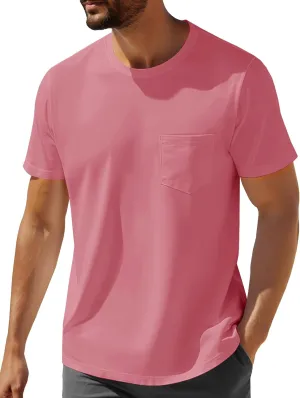 MAGNIVIT Men's Cotton Pocket Tee Shirts Soft Crew Neck Solid Color T Shirt Casual Short Sleeve Summer Basic Tops