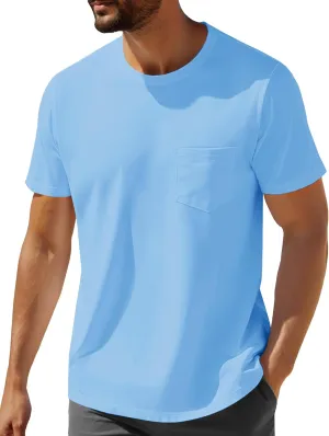 MAGNIVIT Men's Cotton Pocket Tee Shirts Soft Crew Neck Solid Color T Shirt Casual Short Sleeve Summer Basic Tops