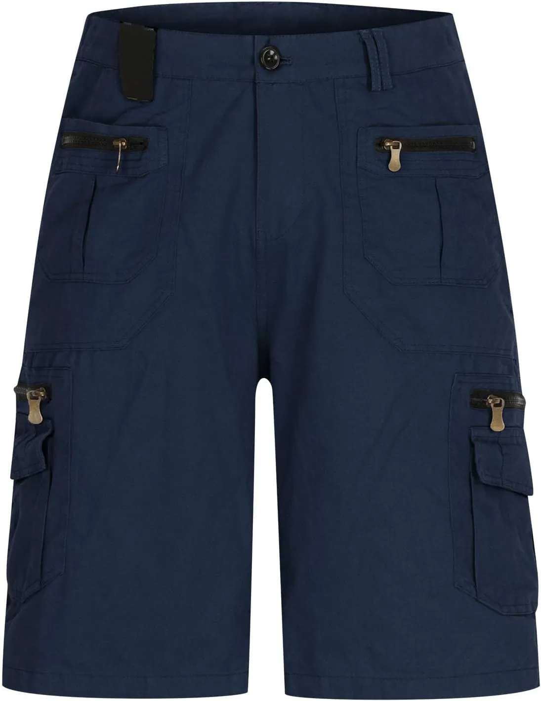 Men Casual Fashion Solid Shorts with Multi-Pockets Button Zipper Cargo Shorts Pants Outdoors Workwear