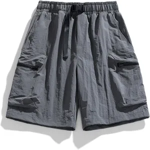 Men Casual Shorts Elastic Waist Quick Dry Shorts Loose Fit Big and Tall Lightweight Outdoor Beach Shorts