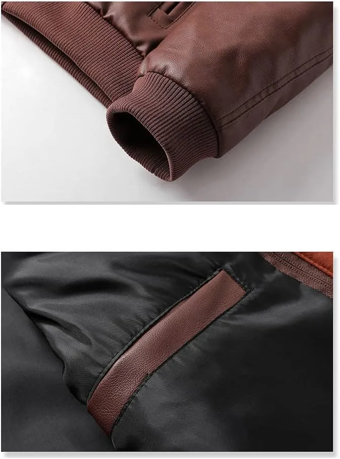 Men Leather Jacket Autumn Casual Pu Hooded Jackets Fashion Motorcycle Leather Coat