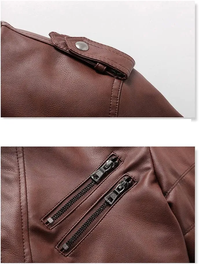 Men Leather Jacket Autumn Casual Pu Hooded Jackets Fashion Motorcycle Leather Coat