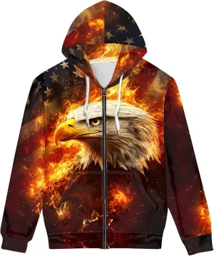 Men Novelty 3D Skull Print Long Sleeve Zip up Hoodies Pullover Sweatshirts with Pocket