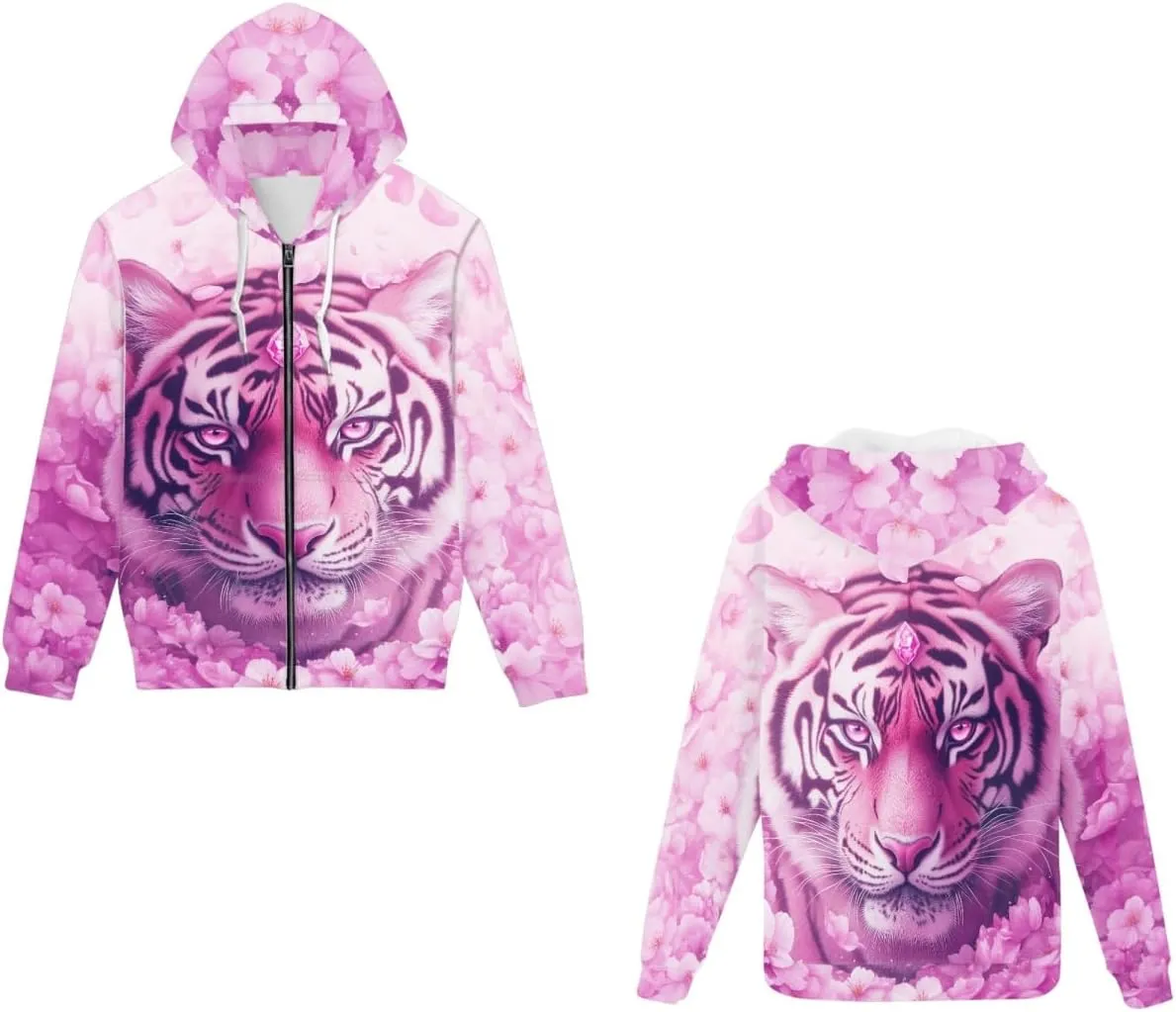 Men Women Full Zip-Up Hoodies 3D Print Graphic Sweatshirts Cool Novelty Hooded Hoodie