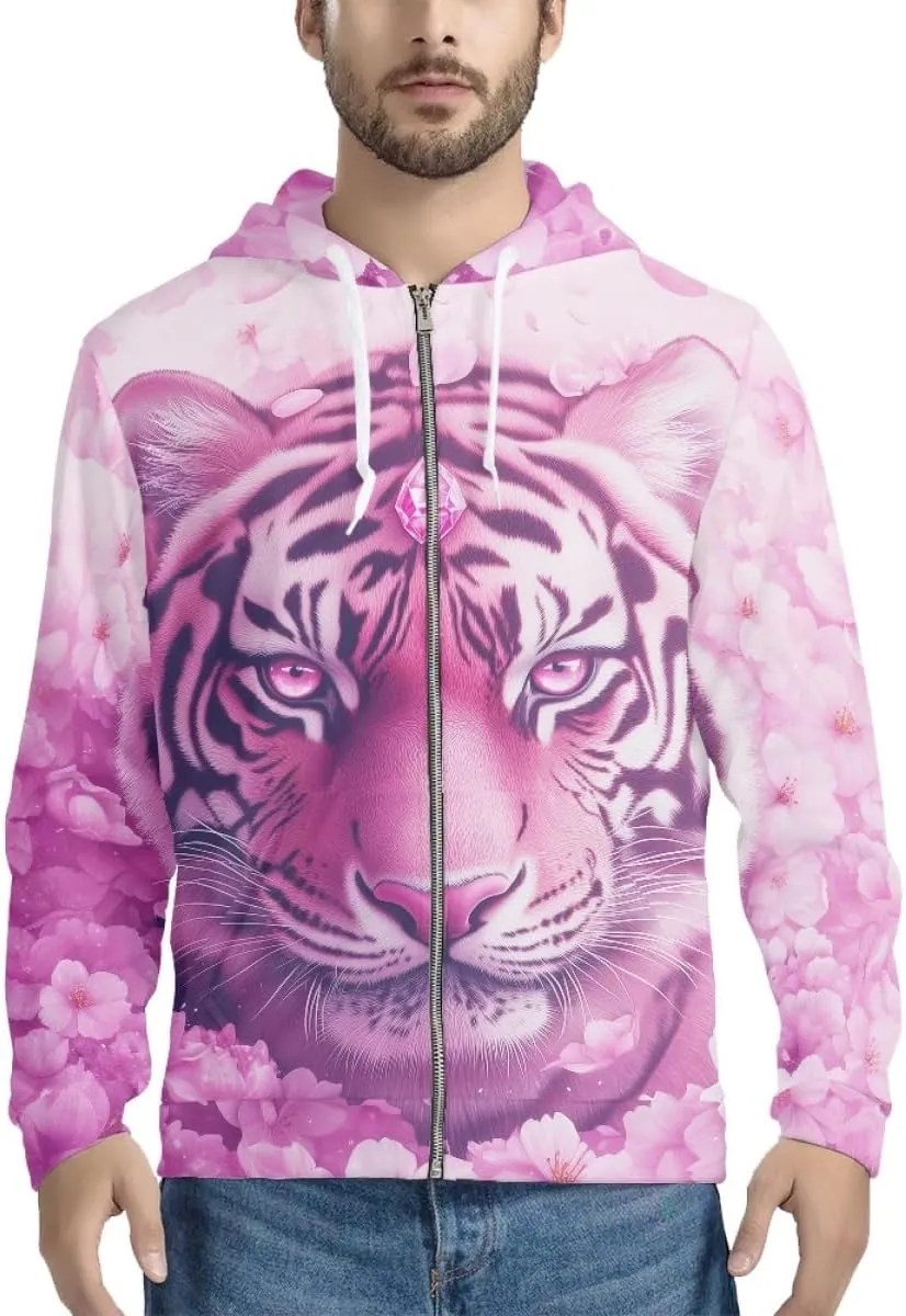 Men Women Full Zip-Up Hoodies 3D Print Graphic Sweatshirts Cool Novelty Hooded Hoodie