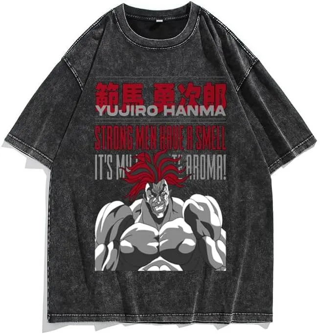Men's 90s Vintage Anime Graphic Shirts Summer Casual Hip Hop Tee Streetwear Harajuku Top Tshirt Y2K Tops