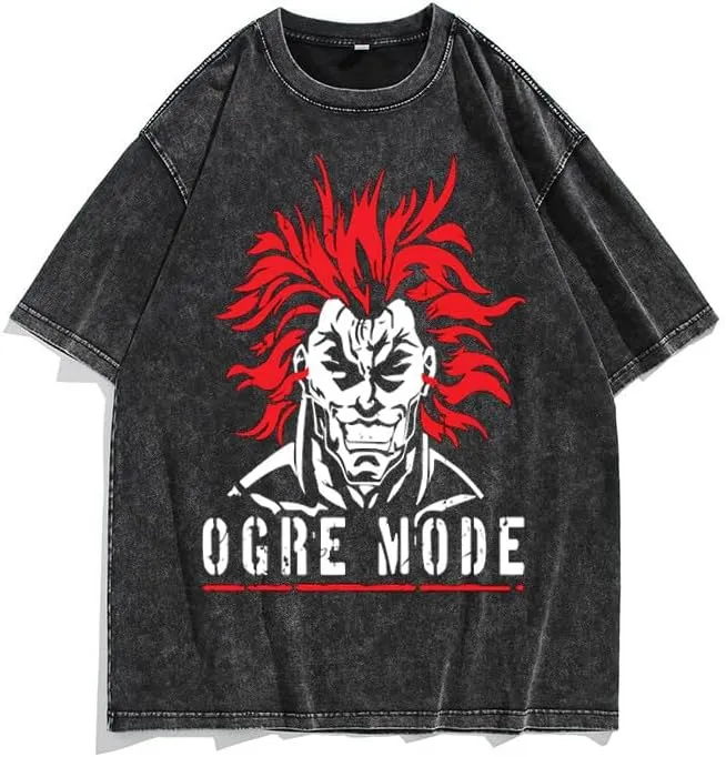 Men's 90s Vintage Anime Graphic Shirts Summer Casual Hip Hop Tee Streetwear Harajuku Top Tshirt Y2K Tops